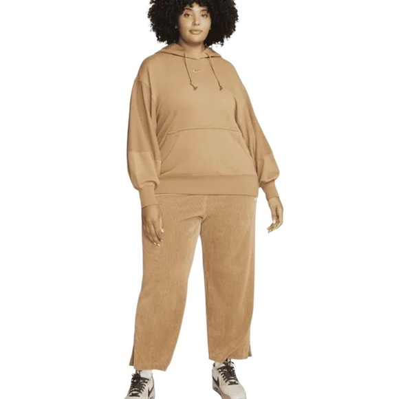 Nike Women’s Velour Corduroy Wide Leg Pants Driftwood Brown Nwt Plus Size 2X - Picture 1 of 9
